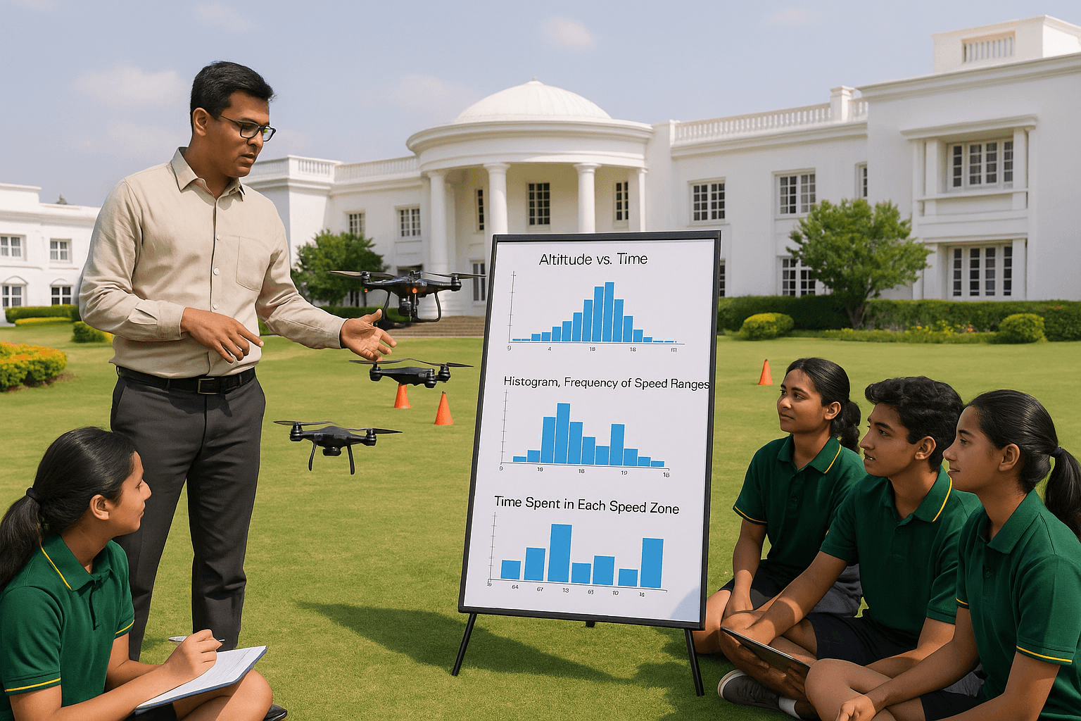 Drone and hands-on learning in a classroom